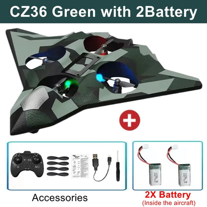 Remote Control Fighter Foam Glider Electric Stunt UAV Airplane Helicopter with LED Lights Aircraft Model RC Toy for Kids Boys