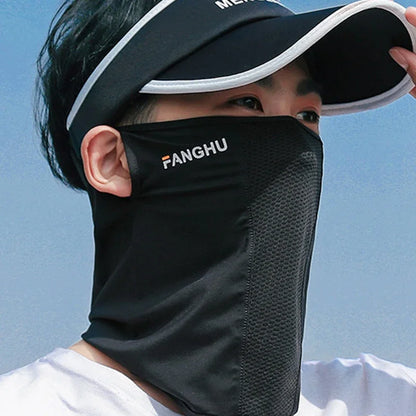 Sun Protection Mask Mesh Breathable Ear Loop Mask Elastic Sunscreen Anti-UV Face Covering Thin Breathable Sports Neck Gaiter