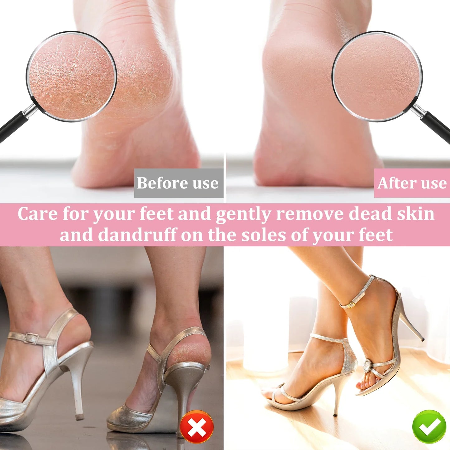 Electric Foot File Adjustable Speed Feet Callus Remover Professional Electric Foot File Callus Remover with 60 Pcs Sandpapers