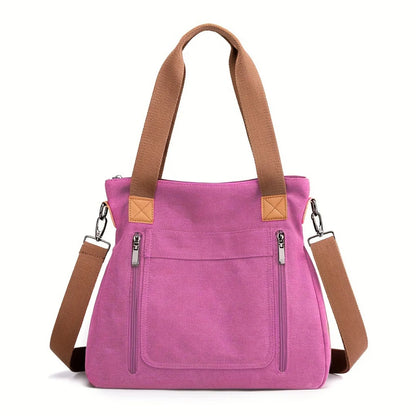 Women's Versatile Handbag Large Capacity Canvas Casual Shoulder Crossbody Bag