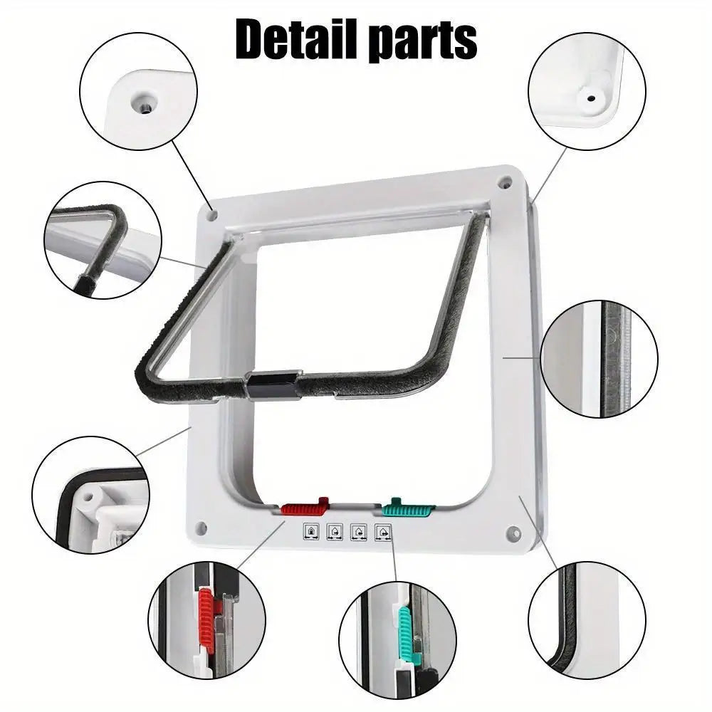 Pet Cat Door Hole Dog Door Hole Can Control Free Entry And Exit Pet Home Practical Two-way Door Safety Flap Door Pet Supplies