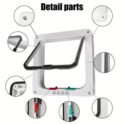 Pet Cat Door Hole Dog Door Hole Can Control Free Entry And Exit Pet Home Practical Two-way Door Safety Flap Door Pet Supplies