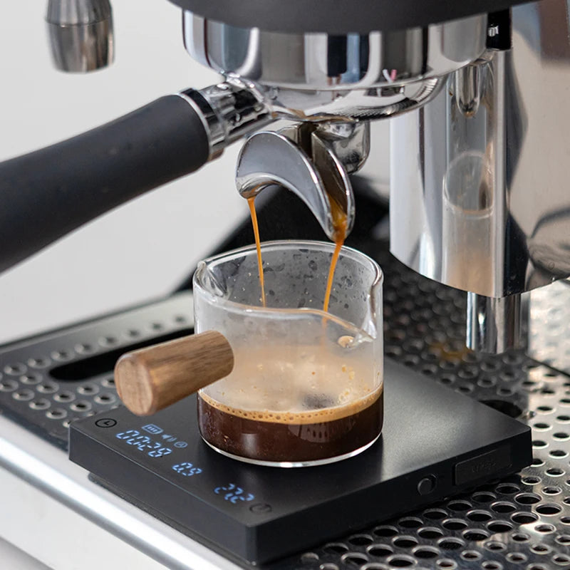 TIMEMORE Scale Black Mirror Mini Pour over Espresso Scale With Brewing Flow Rate and Heat Insulation Pad Electronic Coffee Scale