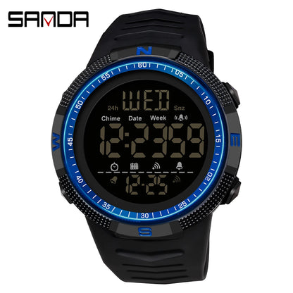 SANDA Brand Military Sport Watch Mens Clock Fashion Digital Wristwatch Shockproof Countdown Watches Waterproof Hour Bracelet