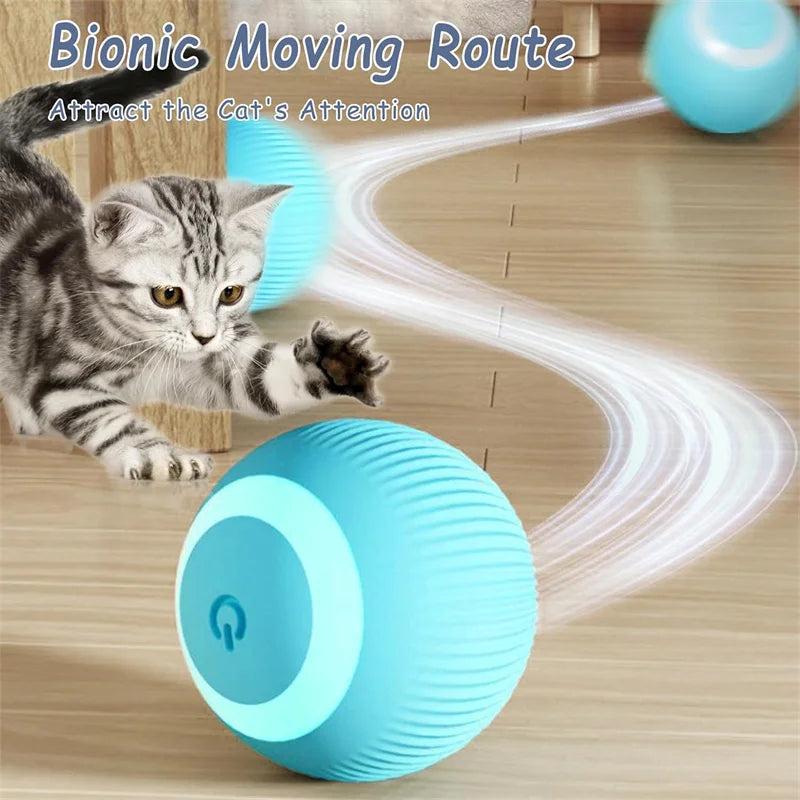 Smart Cat Toys Ball Automatic Interactive Pets Electric Rolling Teaser USB Rechargeable Kitty Moving Bouncing Ball Birthday Gift