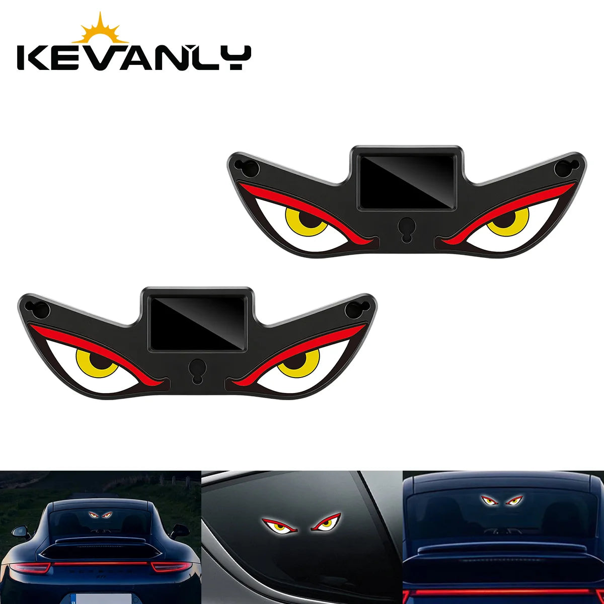 Solar Powered Car Neon Light Wireless Cool DEMON EYE Led Ambient Light Suction Cup USB Rechargeable Atmosphere Breathing Lamp