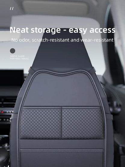 PU Leather Car Seat Kick Proof Pad with Pockets Multi-functional Tablet Holder Auto Seat Back Protection Cover for Kids