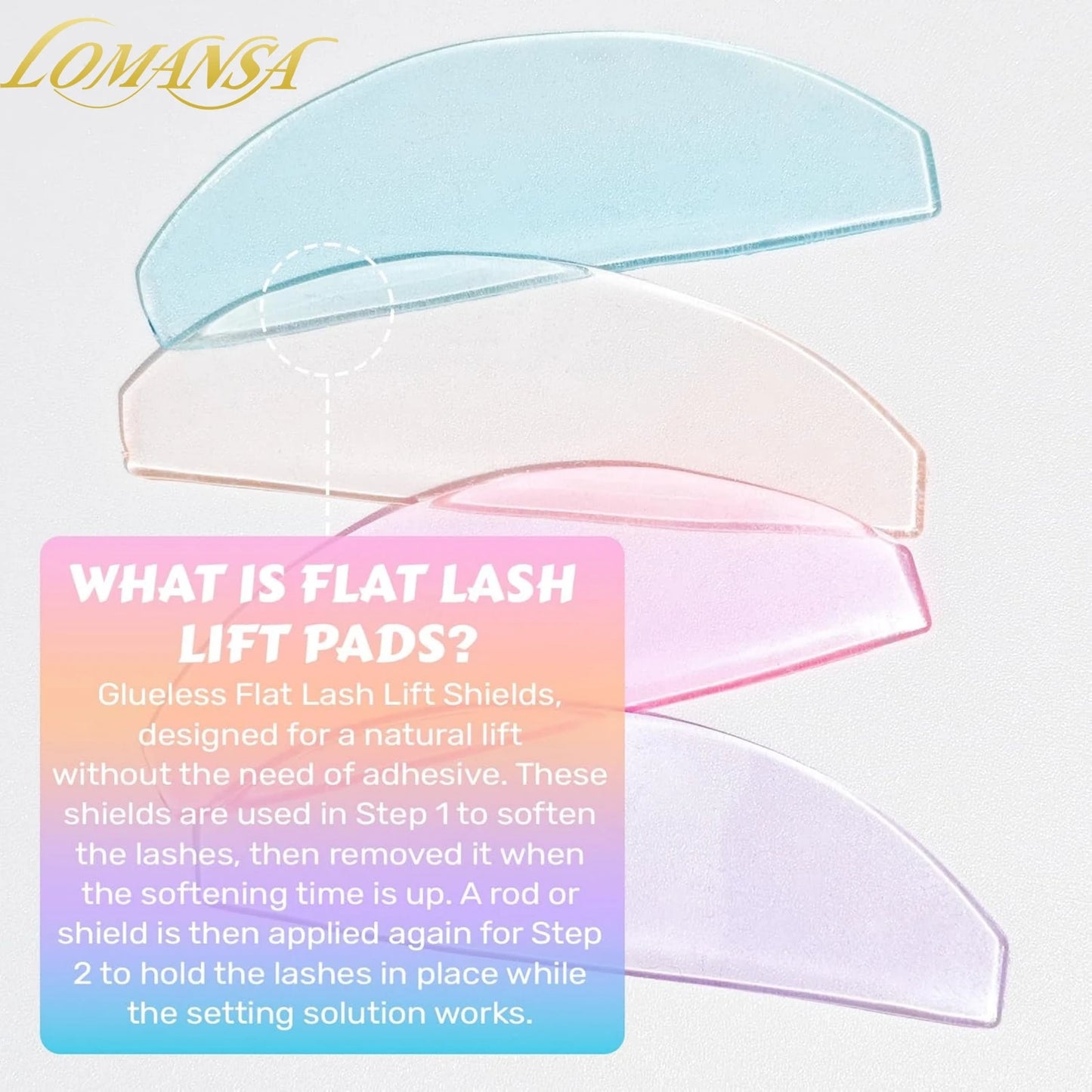 Lomansa Korea 1 Pair Reusable Silicone Eyelash Perm Lashes Rod Shield Lash Softening Pads Eyelash Curler Makeup Lash Lift Tools