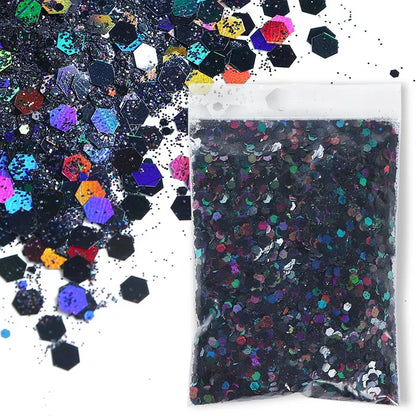 50g Chunky Glitter Holographic Laser Flakes Nail Glitter Powder For Jewelry Making Diy Resin Art Craft Fine Iridescent Sequins