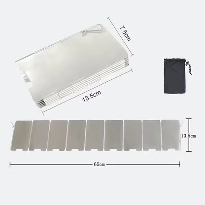 Outdoor Stove Wind Shield Camping Windscreen 9 Plates Foldable Gas Cookers Wind Deflectors Stove equipment Accessory tool