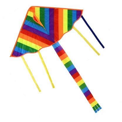 Rainbow Kite for Kids, Easy Fly Long Tail Kite with String, Outdoor Flying Toys for Children, Beach Park Sport Games