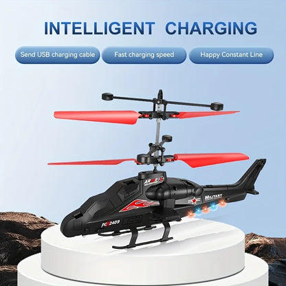 2-Way Remote Control Airplane Infrared Induction Helicopter LED Lights Drone USB Charging Fighter Model Boy Toy