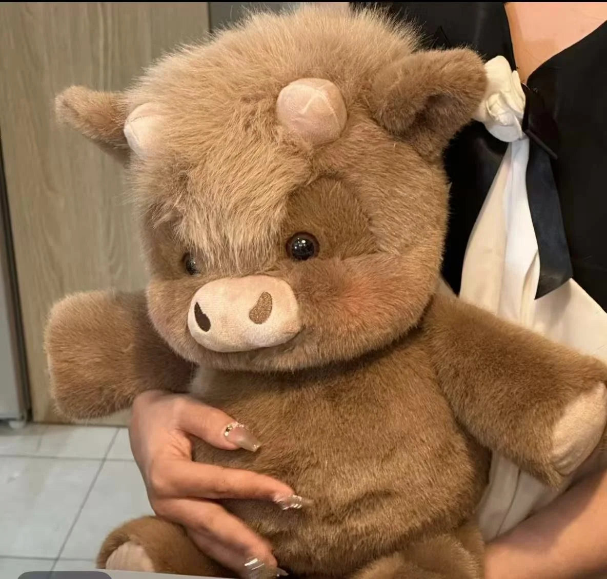 Cute Highland Cow Plush Doll 45-60cm Soft Stuffed Animal Running Calf Toy Companion Pillow Holiday Gift Home Decoration Ornament