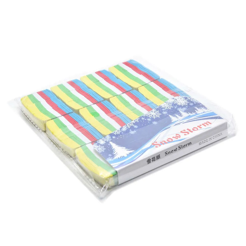 12Pcs/set Wholesale Magic Trick Toy Colorful White Finger Snow Storm Paper Snowflakes Magic Tricks Props Toys