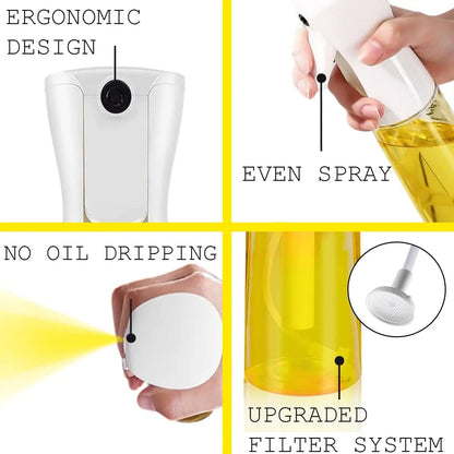 500/300/200ml Oil Sprayer for Cooking Air Fryer Oil Spray Bottle Mister for Kitchen Baking Olive Salad Refillable Oil Dispenser