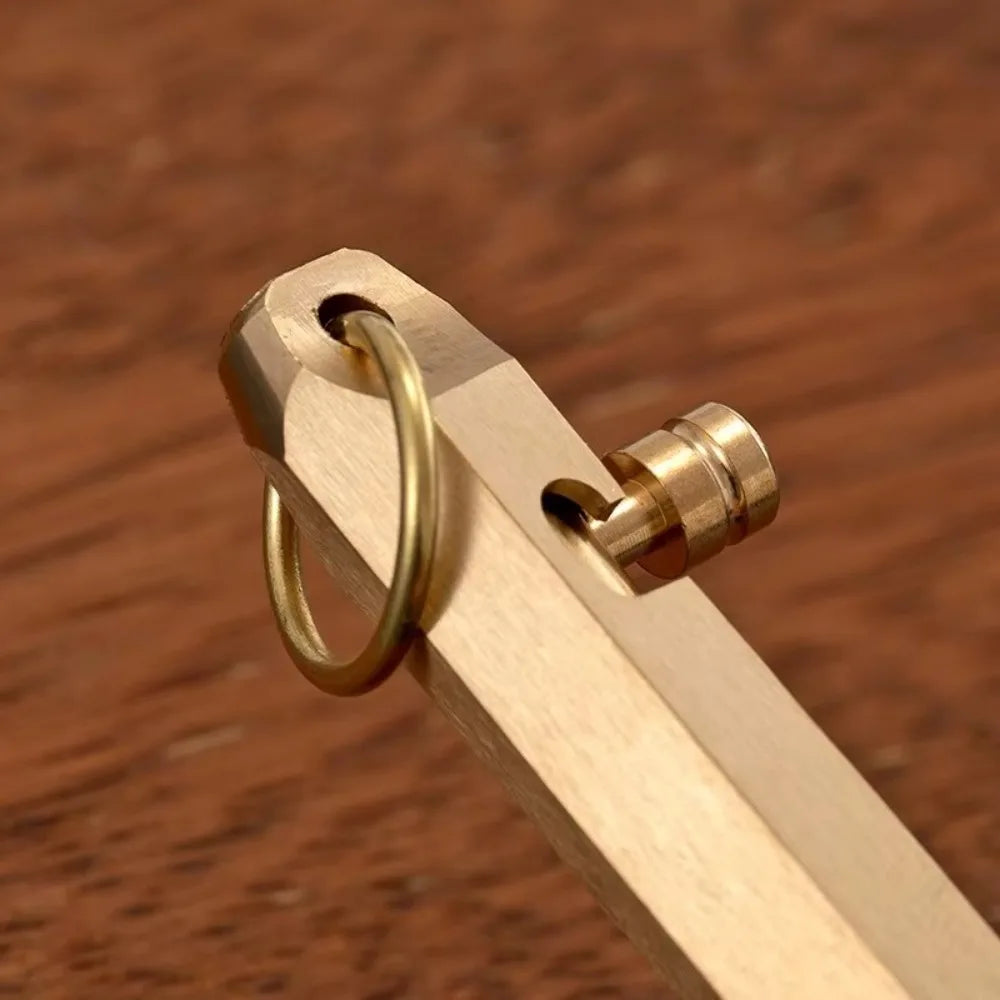 Portable Brass Pen Medium Point 1.0mm Retro Ballpoint Pen Bolt Action Smooth Writing Signature Pen