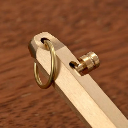 Portable Brass Pen Medium Point 1.0mm Retro Ballpoint Pen Bolt Action Smooth Writing Signature Pen
