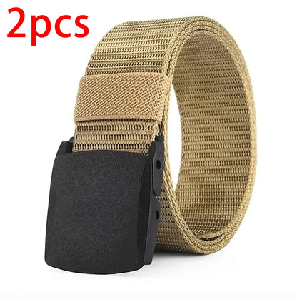 Men's Belt Outdoor Casual Canvas Belt Metal Free Training Nylon Tactical Belt，Versatile For Jeans, Dress，Casual ，For Men Women