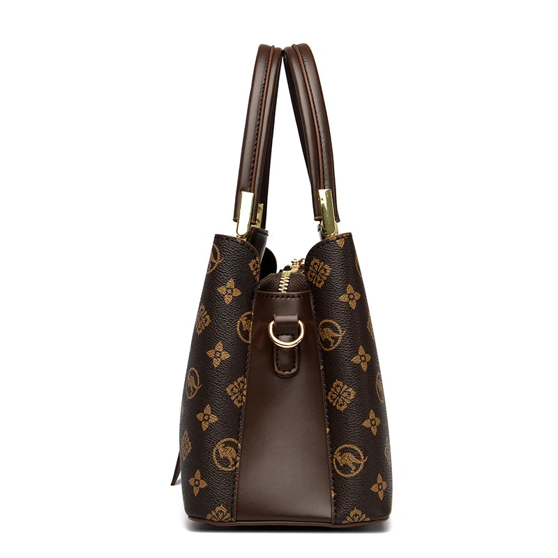 Luxury Handbag Fashion Print Large Capacity Soft Leather Women Shoulder Crossbody Bag Leisure Designer Ladies Purses and Handbag