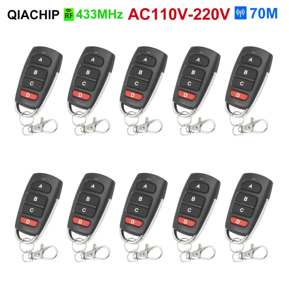 433Mhz Universal Wireless Remote Control AC110V 220V  Relay 4CH Module Receiver 4B Transmitter For Garage Door Gate Motor Light