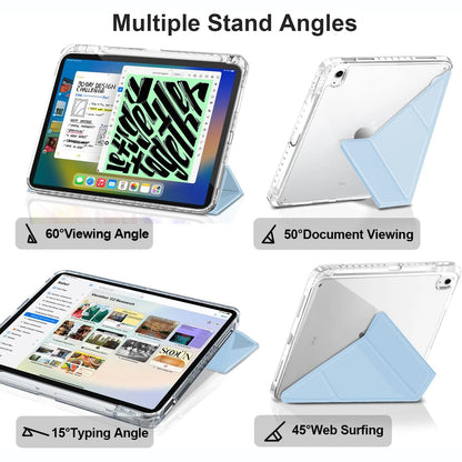 3+Y-fold Flip Clear Cover For iPad Air 4 5 6 7 11 For Air 2 9.7 Pro 11 Mini 6 7 Start Case For 10th 11th Gen 2025 7/8/9 10.2