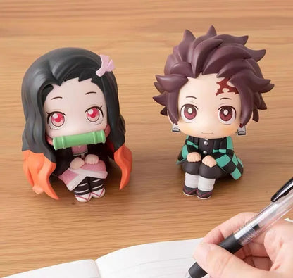 Anime Demon Slayer Figure Kamado Nezuko Kamado Tanjirou Kawaii Q version Action Figural PVC Model Toys Gift
