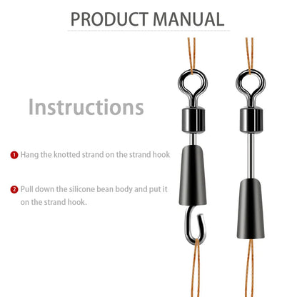 30/50PCSFishing Bearing Swivels Ball Bearing Swivel Solid Rings Fishing Connector Ocean Boat Quick Fast Link Connector