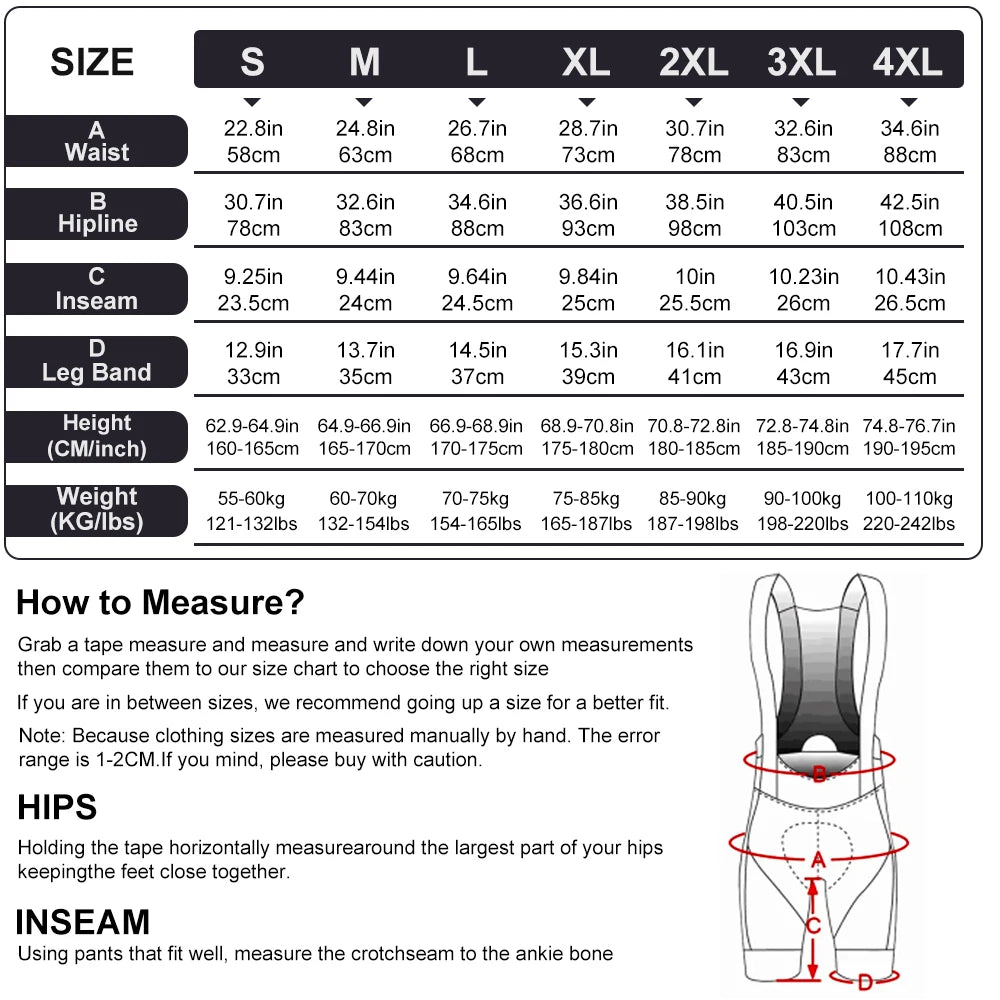 X-TIGER Men's Cycling Shorts Long Distance Riding Bib Shorts Pro Men's Cycling Shorts High Density Foam Cushion 5 CM Leg Gripper