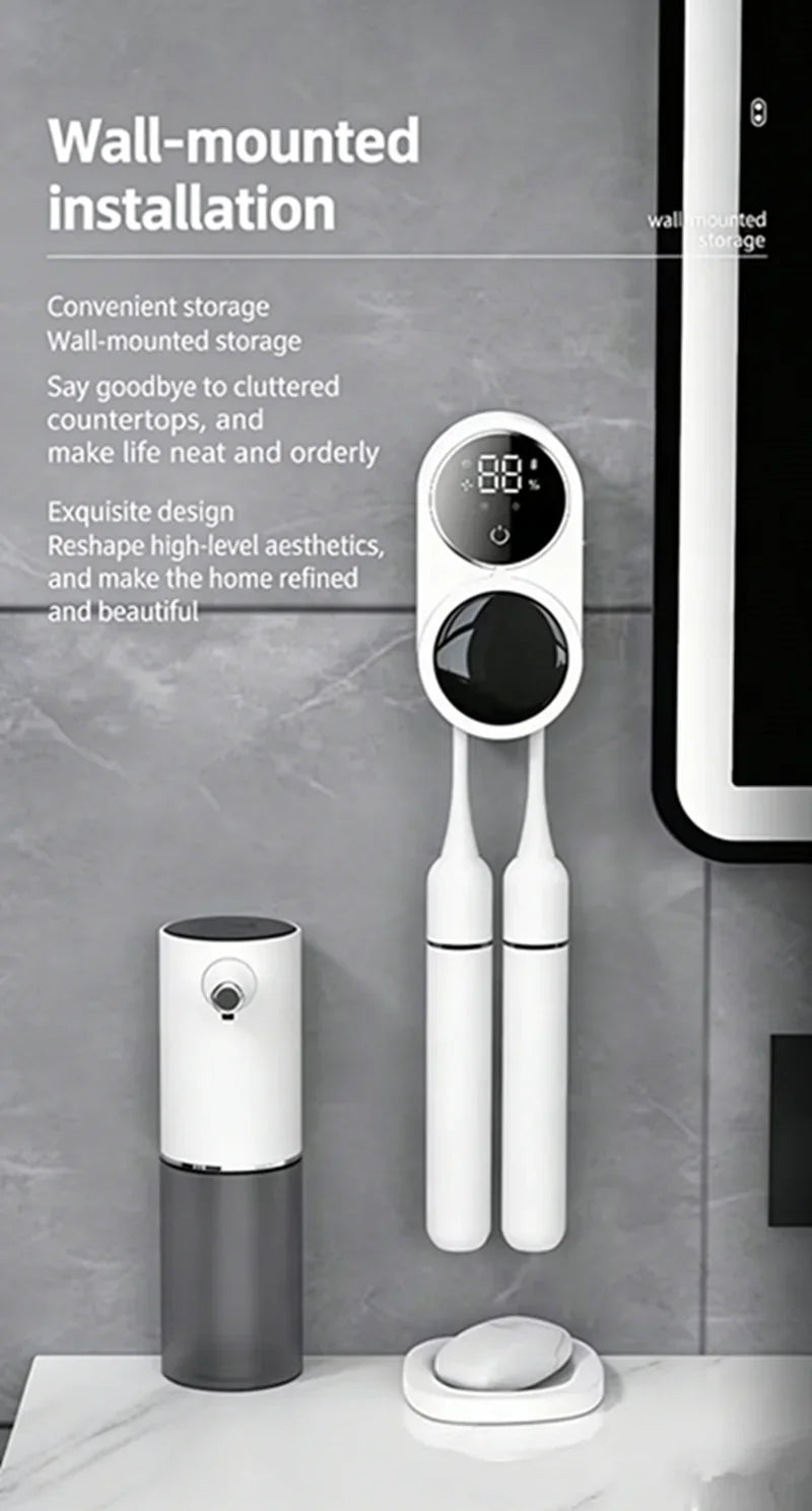 Mini Portable Rechargeable Travel Toothbrush Sterilizer Induction Switch with Charge Display Toothbrush Sterilizer Case