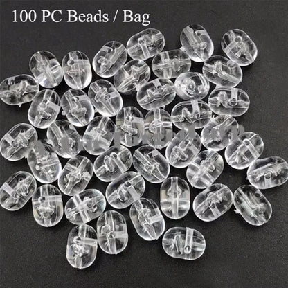 100 47mm/50mm transparent plug drill bits, fishing cross beads, floating balls, double beads, luminous space beans