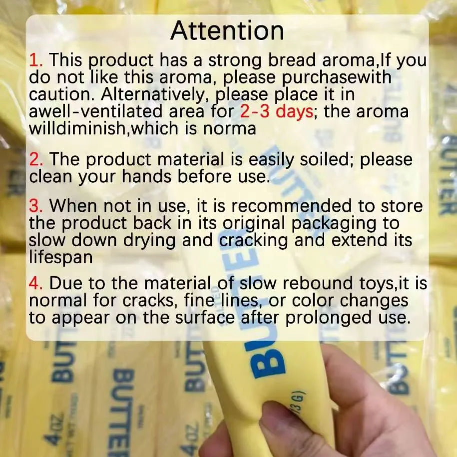 1/2/3Pcs Butter Stick Squishy Toy, Soft Slow Rising Fake Food Sensory Squeeze Toy, Anxiety Relief Gift for All Ages