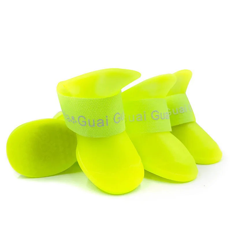Pet silicone rain shoes anti-dirty non-slip waterproof dog shoes soft bottom footwear small dogs cats teddy Shoes