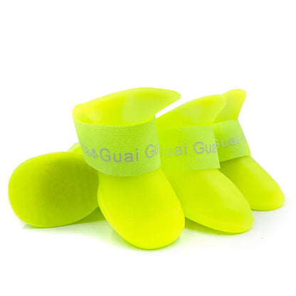 Pet silicone rain shoes anti-dirty non-slip waterproof dog shoes soft bottom footwear small dogs cats teddy Shoes