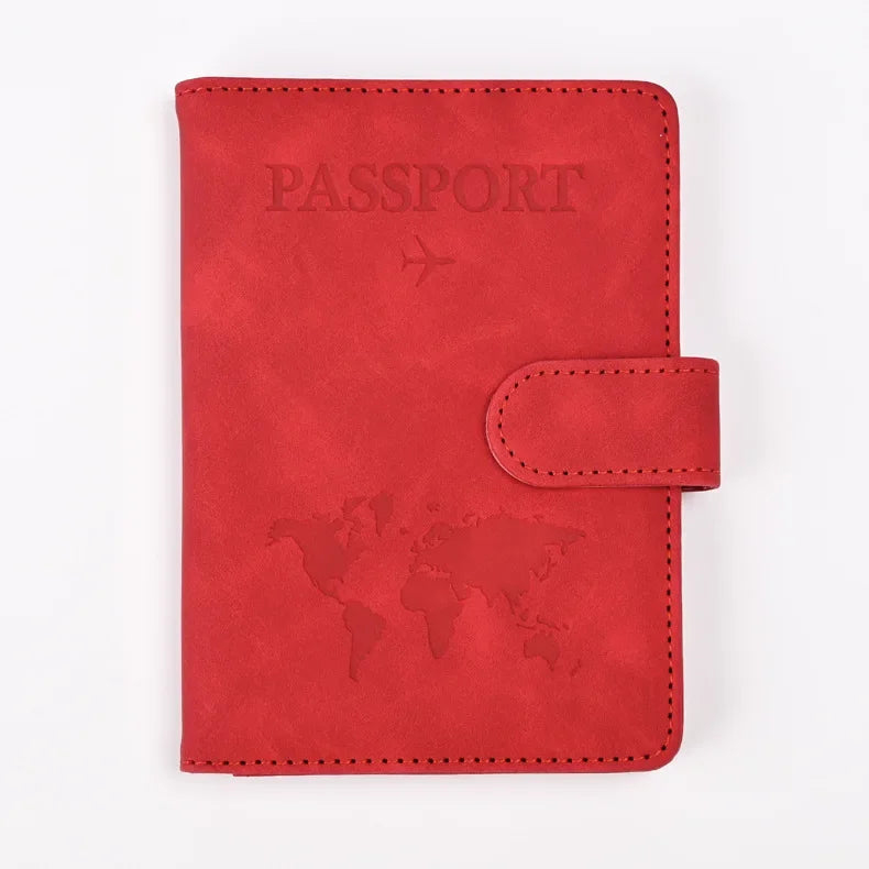 Travel Passport Cover Holder Case PU Leather Men Women Ticket Wallet Protective with Credit Card Holder Protector Cover Case