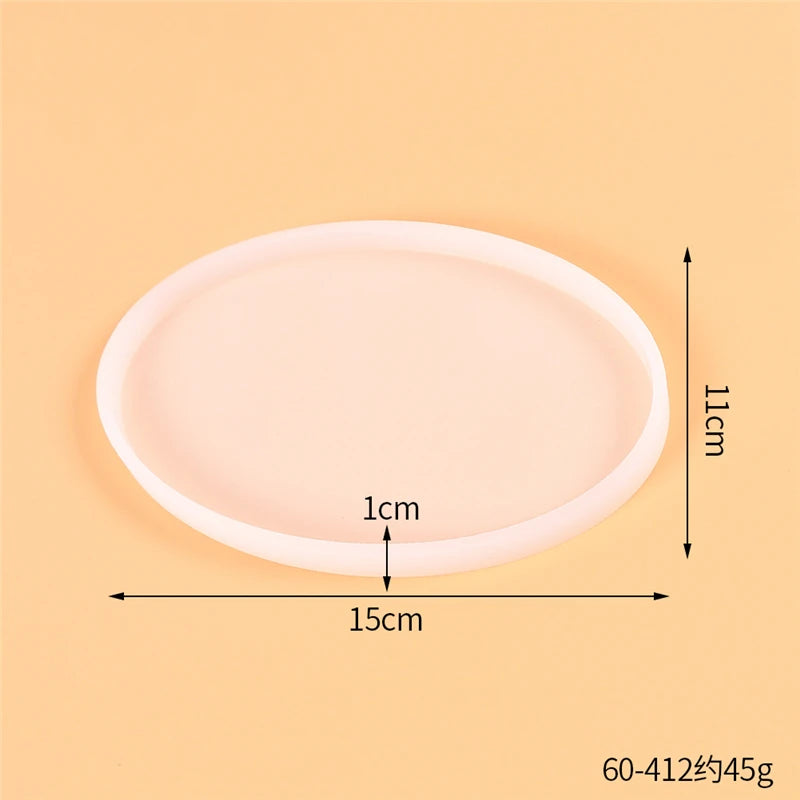 Round Square Rectangle Heart Coaster Silicone Mold Epoxy Resin Mold for DIY Jewelry Storage Base Making Cup Tray Home Decoration
