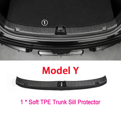 Rear Trunk Bumper Protector Guard For Tesla Model Y Juniper Launch Accessories 2025 2026 Trunk Threshold Sill Cover Mat Plate