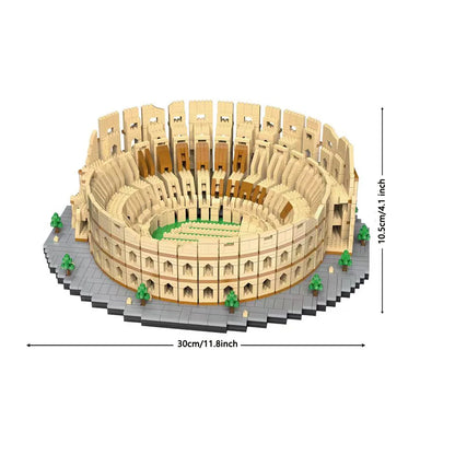 KNEW BUILT Euro Constrution Roma Colosseum Micro Mini Building Blocks for Adult Child Toys Set Arc Triomphe Louvre Big Ben Brick