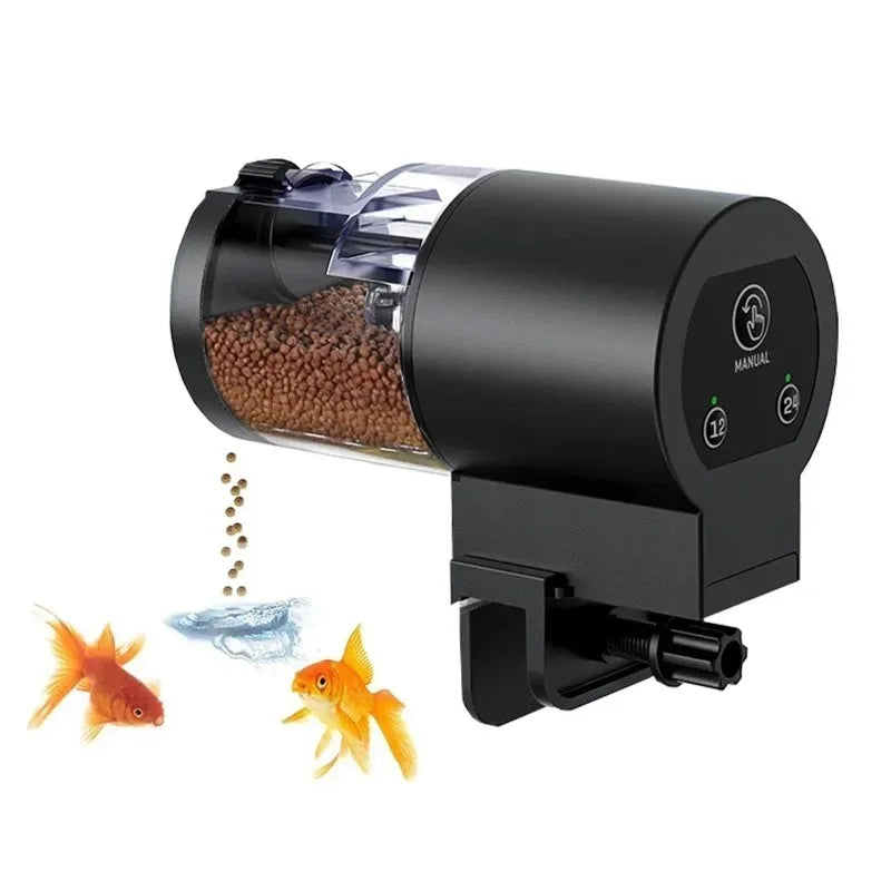 100ml Digital Automatic Fish Feeder Programmable Aquarium Food Dispenser with Timer IP66 Waterproof for Pond Turtle Tanks