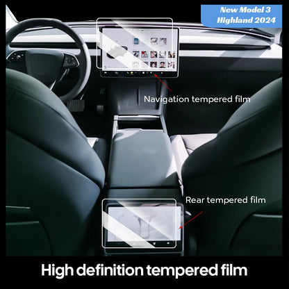 TESY Tempered Glass Film Protector for New Tesla Model YL Y Juniper Launch Model 3 Highland Front Rear Screen Protective