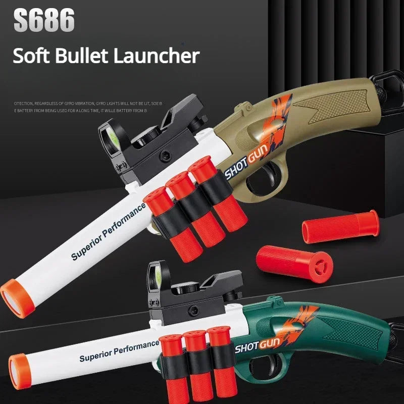 S686 Throwing Shell Toy Gun Soft Bullet Airsoft Launcher Outdoor Sports CS Game Pistola Shooter Fun Toy for Boys Gift