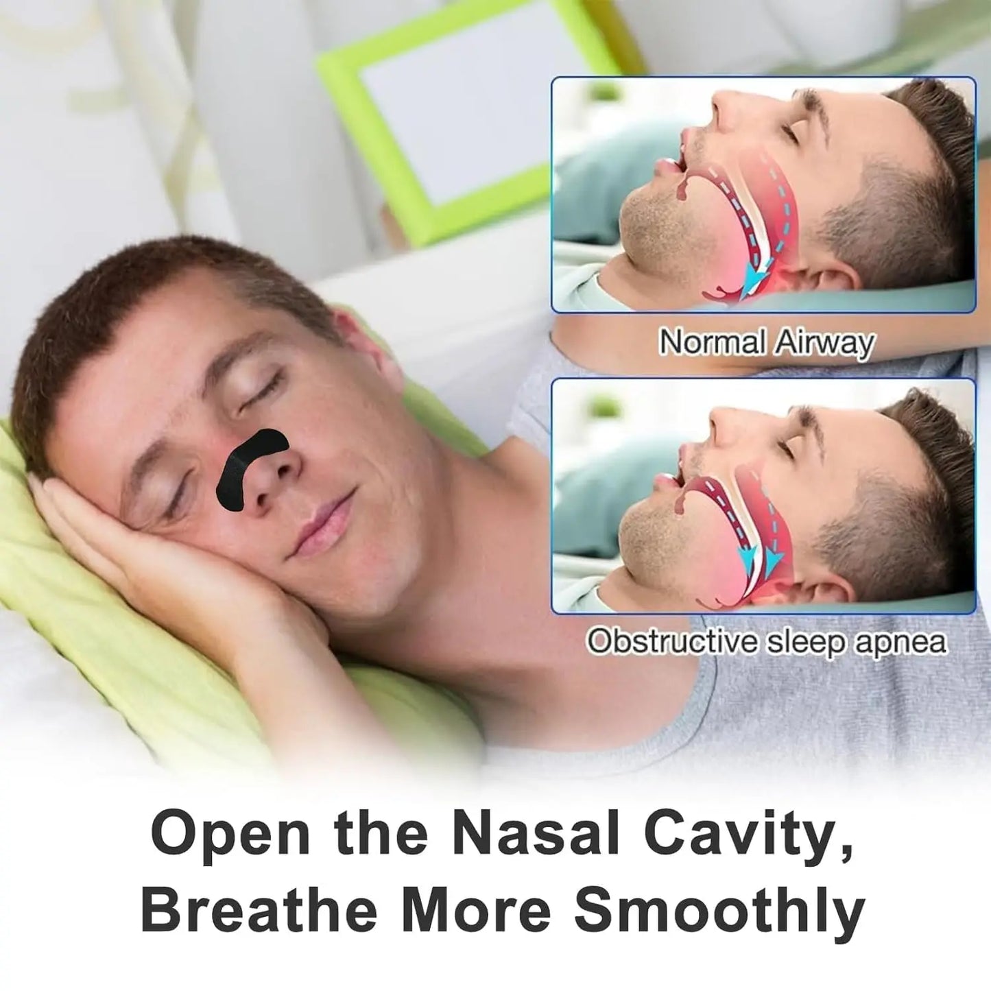 30/60/90/150 Pieces,Anti Snoring Nose Strips for Breathing Correction Physical Expansion Breathable Nasal Patch Nasal Strips