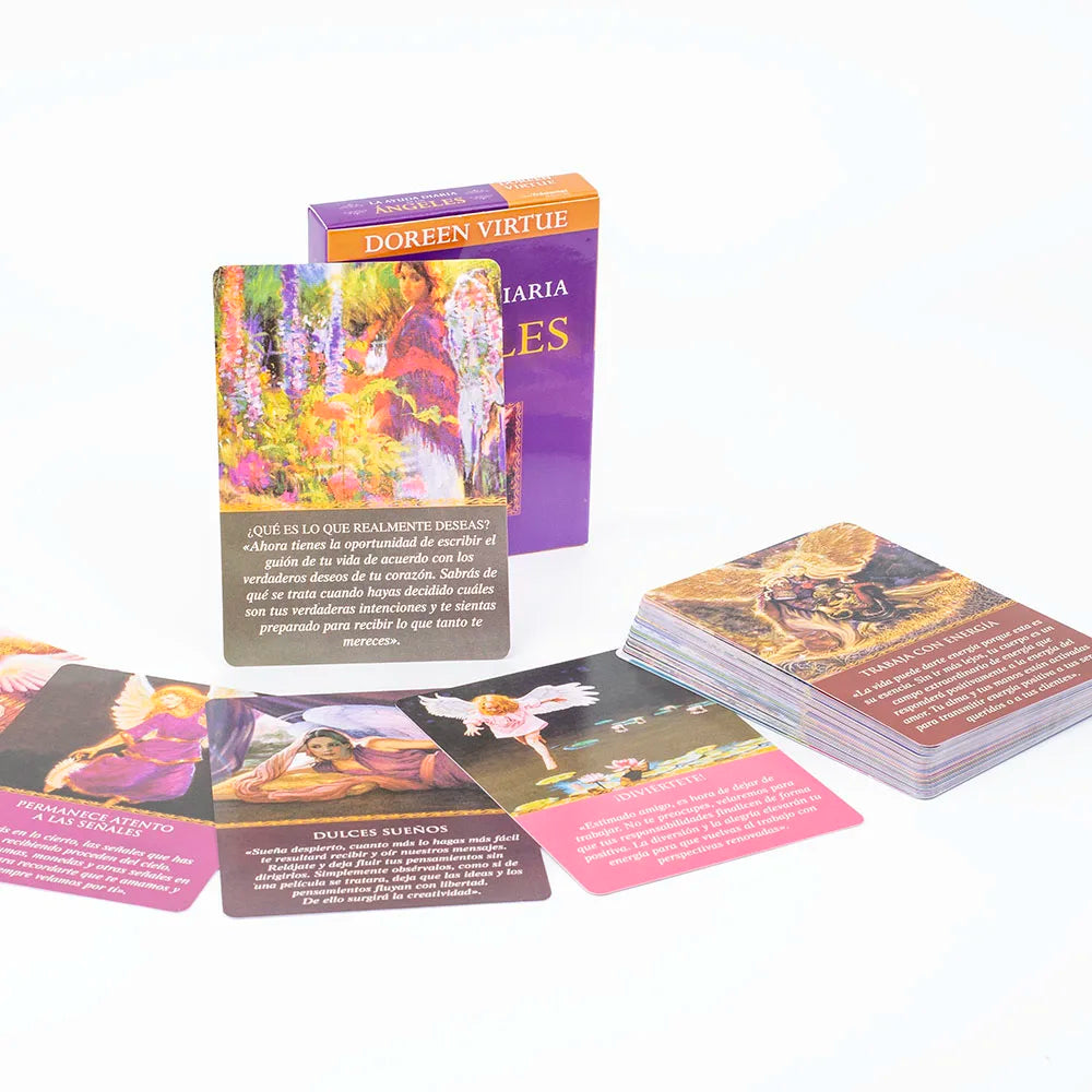 Daily Guidance From Your Angels Oracle 44 Cards Deck 10.4*7.4cm Spanish Version Fate Divination Tarot Board Playing Game