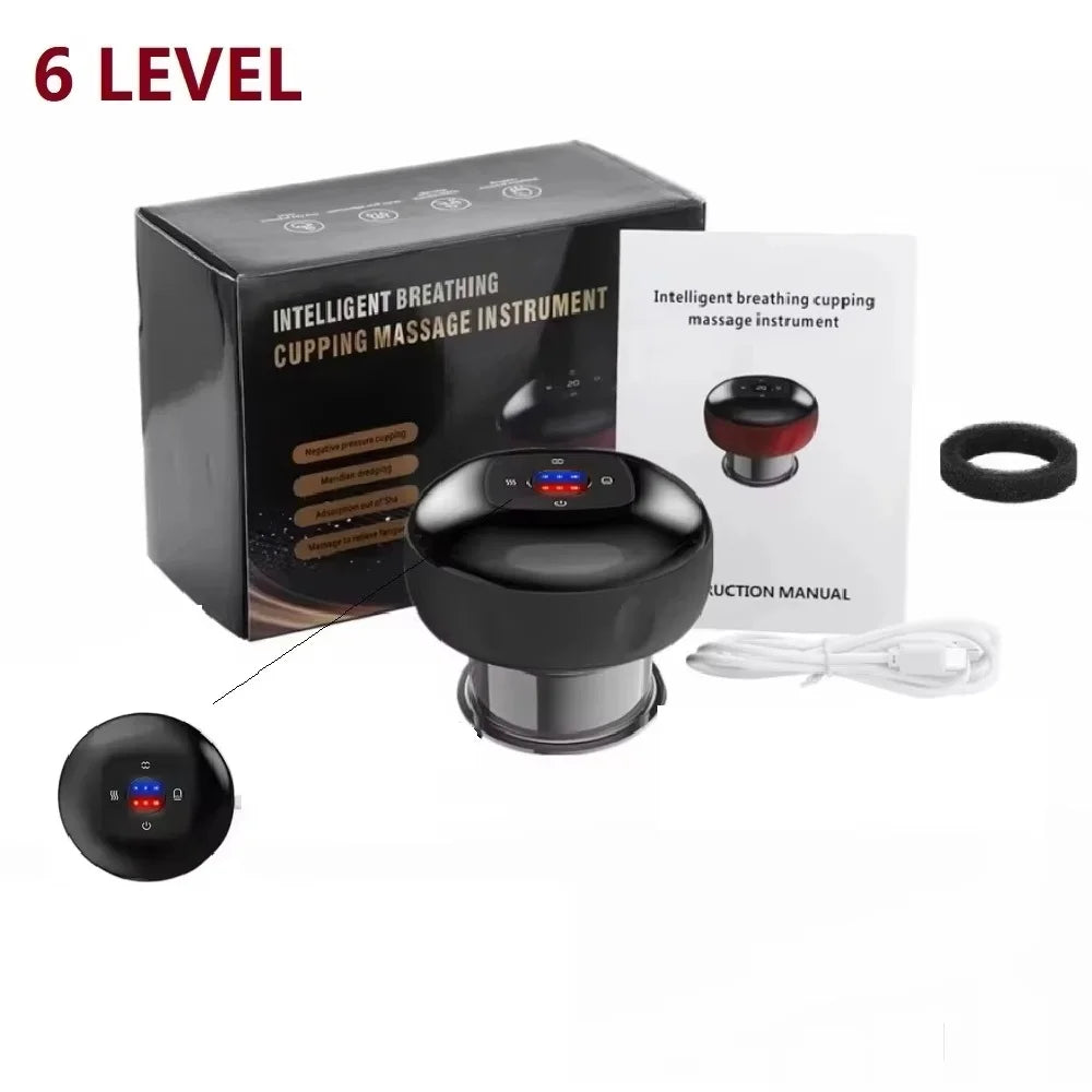 wireless Body Scraping Massage Smart 6/12 Gear Electric Vacuum Cupping Heating Suction Cup Device Back Neck Arm Massger