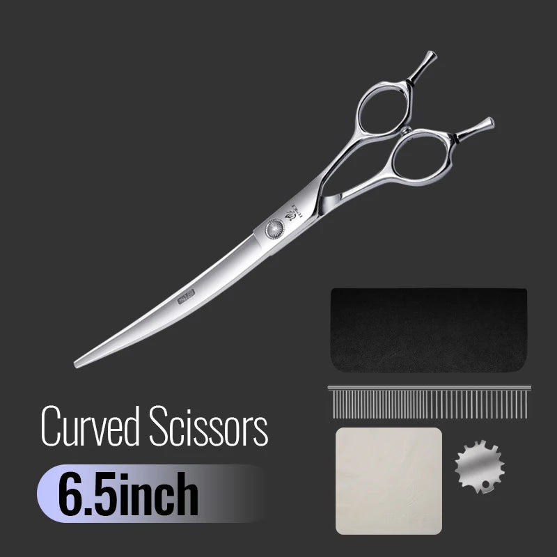 Fenice 6//6.5/7/7.5 Inch Professional Pet Dogs Grooming Scissors Set Straight&Curved &Thinner&Chunker Shear Scissors