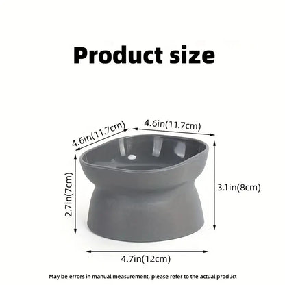 Classic Neck Protection And Anti Rollover Cat Pet Tableware With Large Opening And High Foot Plastic Cat Bowl