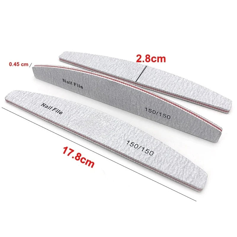 5/25Pcs/Lot Nail File Mix Color 80/100/150/180/240 Grit Professional Sandpaper Cuticle Remover Buffer Files Manicure Tool Set