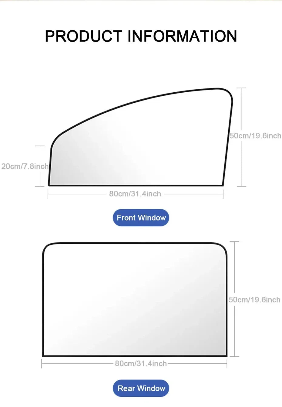 2Pcs Car Side Window Sun Shade Magnet Privacy Curtains UV Reflection Anti Glare UV Block Sunshade for Front/Back Window