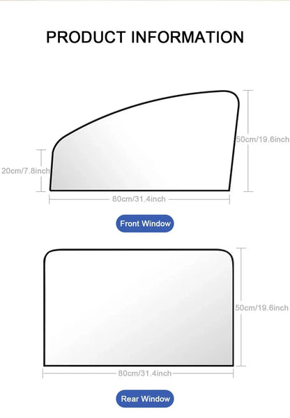 2Pcs Car Side Window Sun Shade Magnet Privacy Curtains UV Reflection Anti Glare UV Block Sunshade for Front/Back Window