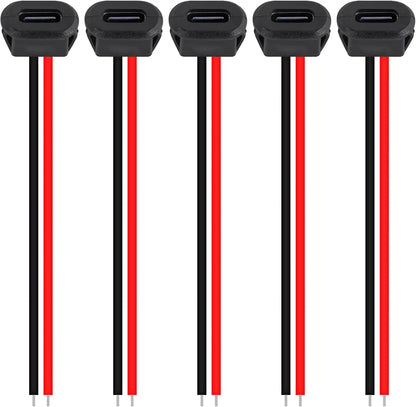 5/10pcs Type-C Female Chassis Connector USB C Female Chassis Direct Crimp Jack Female Charging Port Extension Power Cable