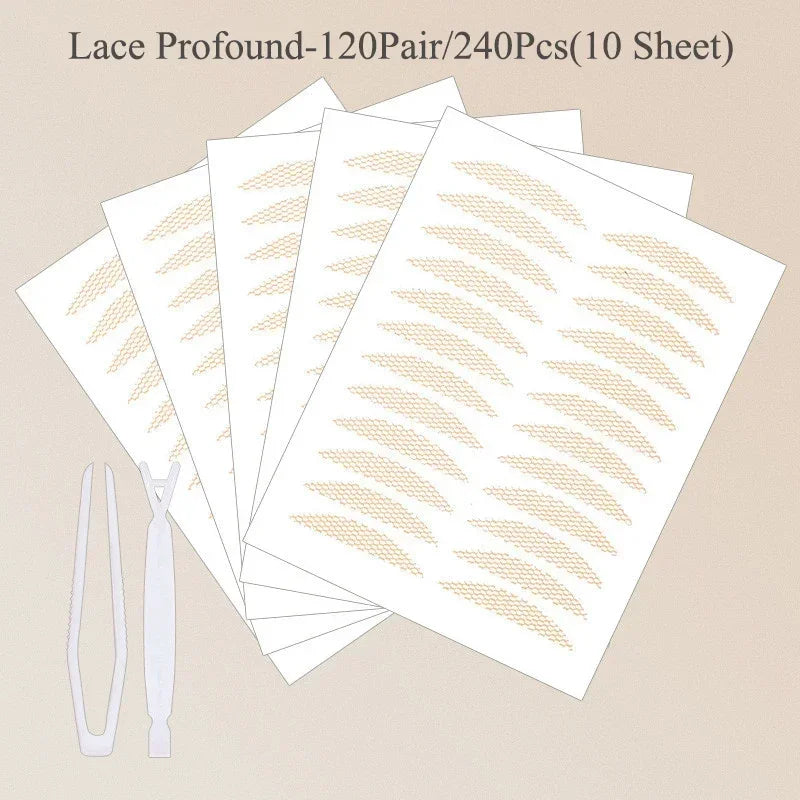 Lace Mesh Olive-shaped Eyelid Paste-shaped Invisible Double Fold Eyelid Shadow Tape Sticker Beauty Makeup Eyelid Tool 180-480Pcs